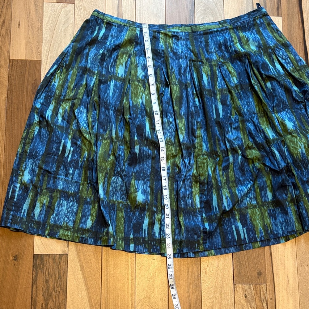 Talbot Women's Abstract Blue & Green Pleated Skirt - Picture 5 of 5